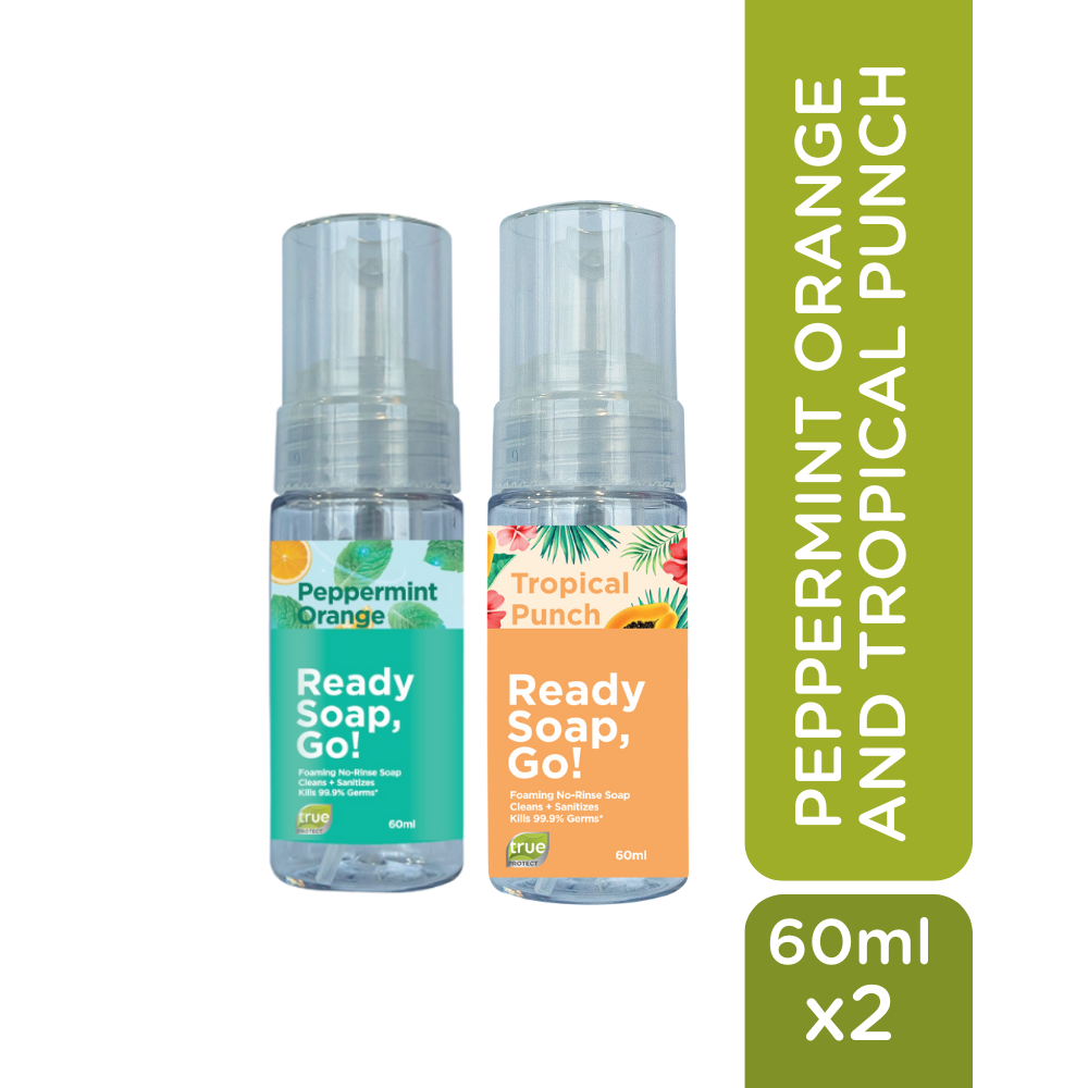 Ready Soap Go Bundle 60ml - PEPPERMINT ORANGE AND TROPICAL PUNCH