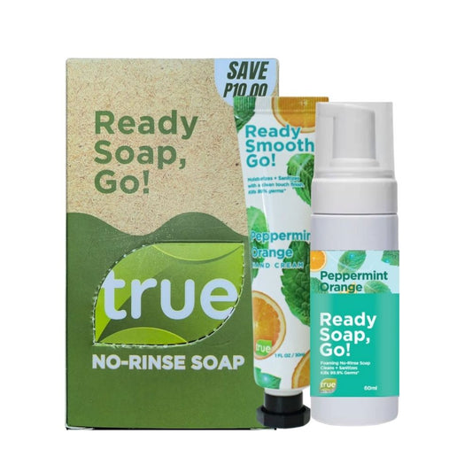 GIFT BUNDLE - PEPPERMINT ORANGE NO RINSE SOAP AND HAND CREAM PAIR