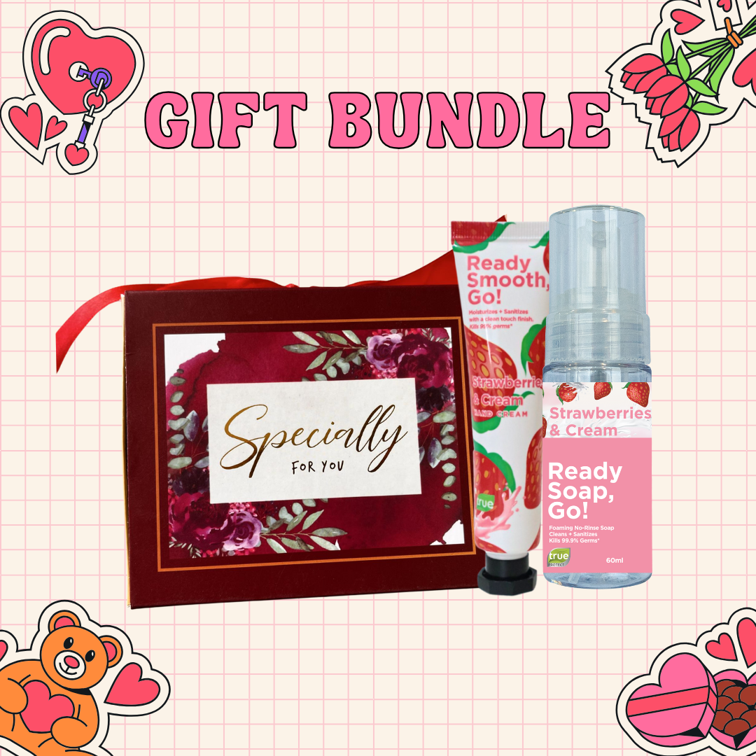 MOTHERS DAY GIFT - STRAWBERRIES AND CREAM NO RINSE SOAP AND HAND CREAM PAIR