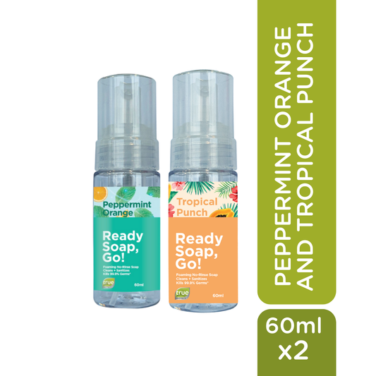 Ready Soap Go Bundle 60ml - PEPPERMINT ORANGE AND TROPICAL PUNCH