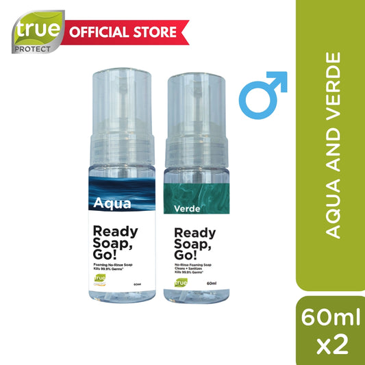READY SOAP, GO! NO RINSE SOAP 60ML BUNDLE AQUA AND VERDE