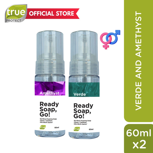 READY SOAP, GO! NO RINSE SOAP 60ML BUNDLE VERDE AND AMETHYST